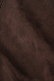 Buttoned leather jacket - Brown