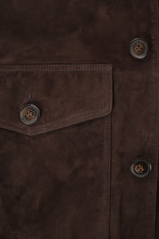 Buttoned leather jacket - Brown