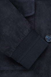 Buttoned leather jacket - Navy