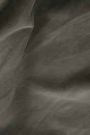 Hooded zipped leather jacket - Taupe
