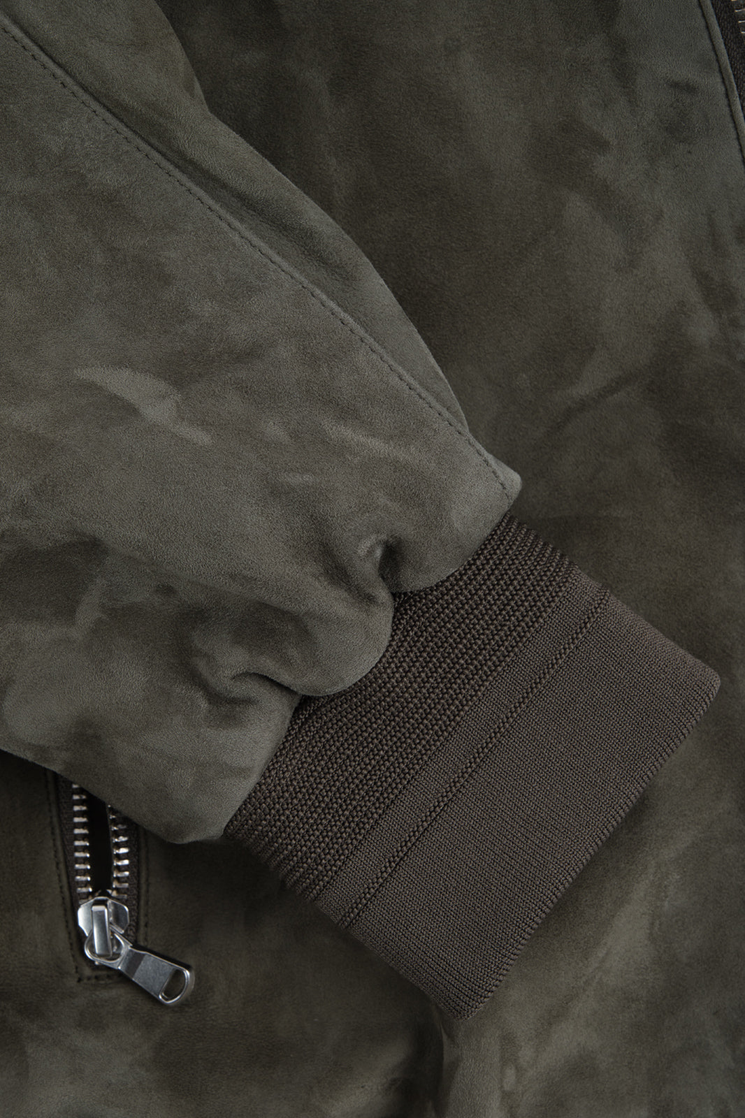 Hooded zipped leather jacket - Taupe