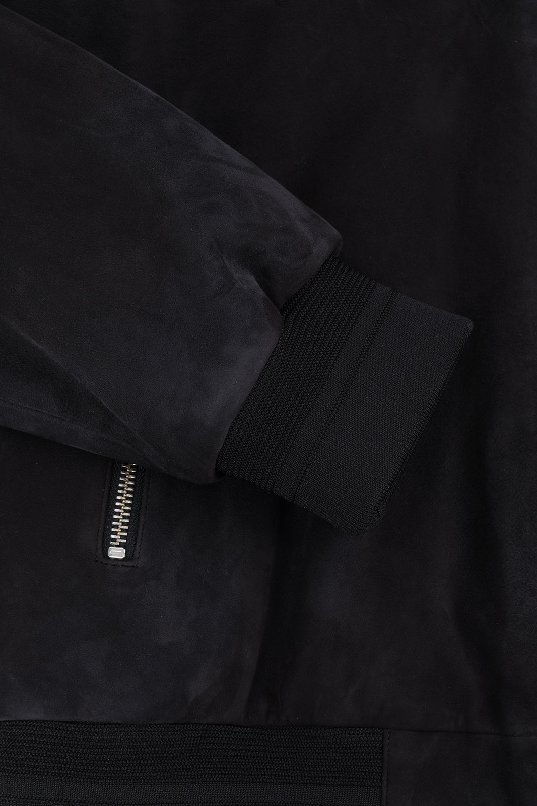 Hooded zipped leather jacket - Black
