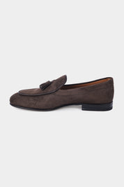 Tasseled leather loafers with thin leather sole - Brown