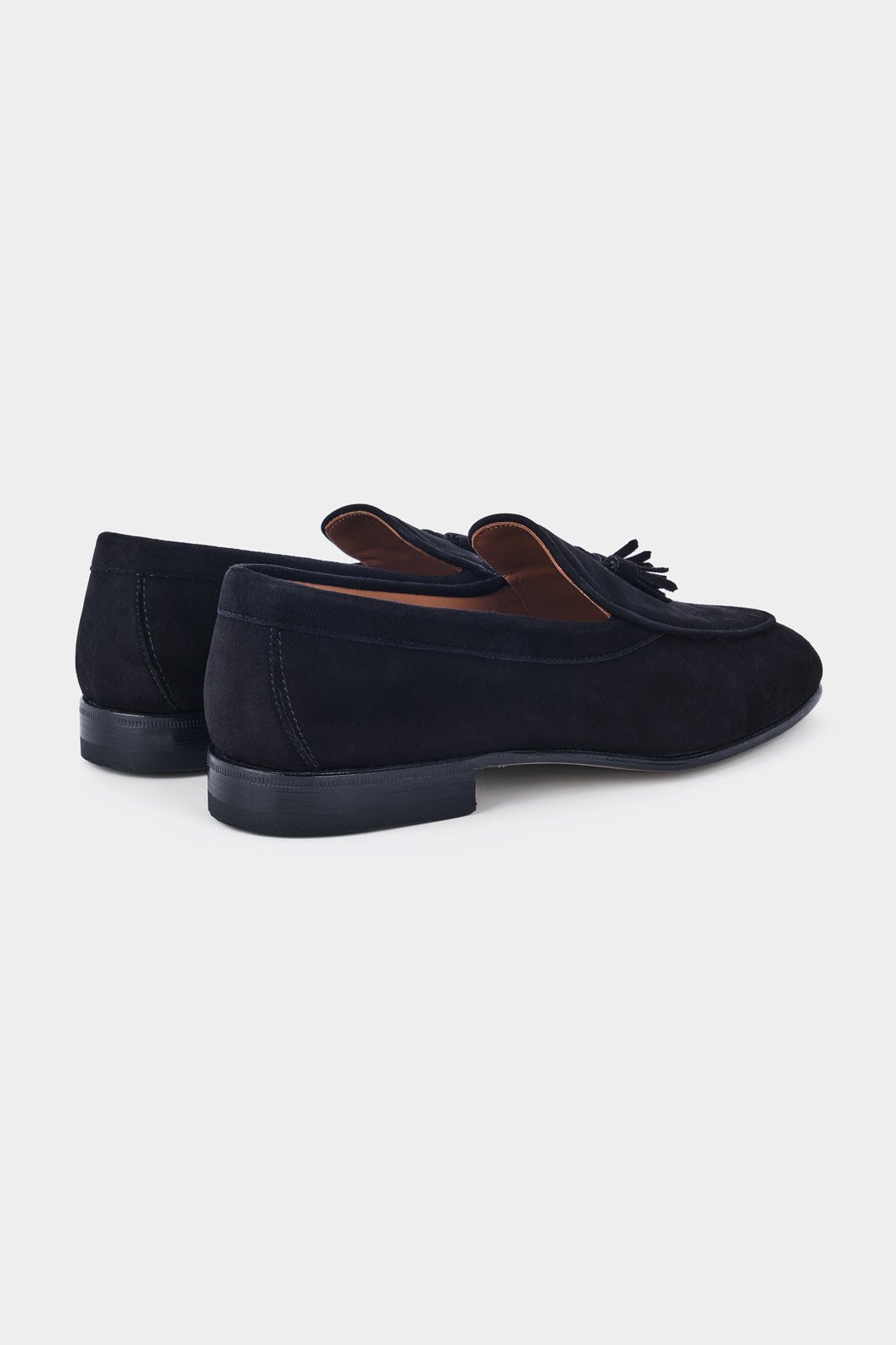 Tasseled leather loafers with thin leather sole - Black
