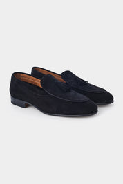 Tasseled leather loafers with thin leather sole - Black