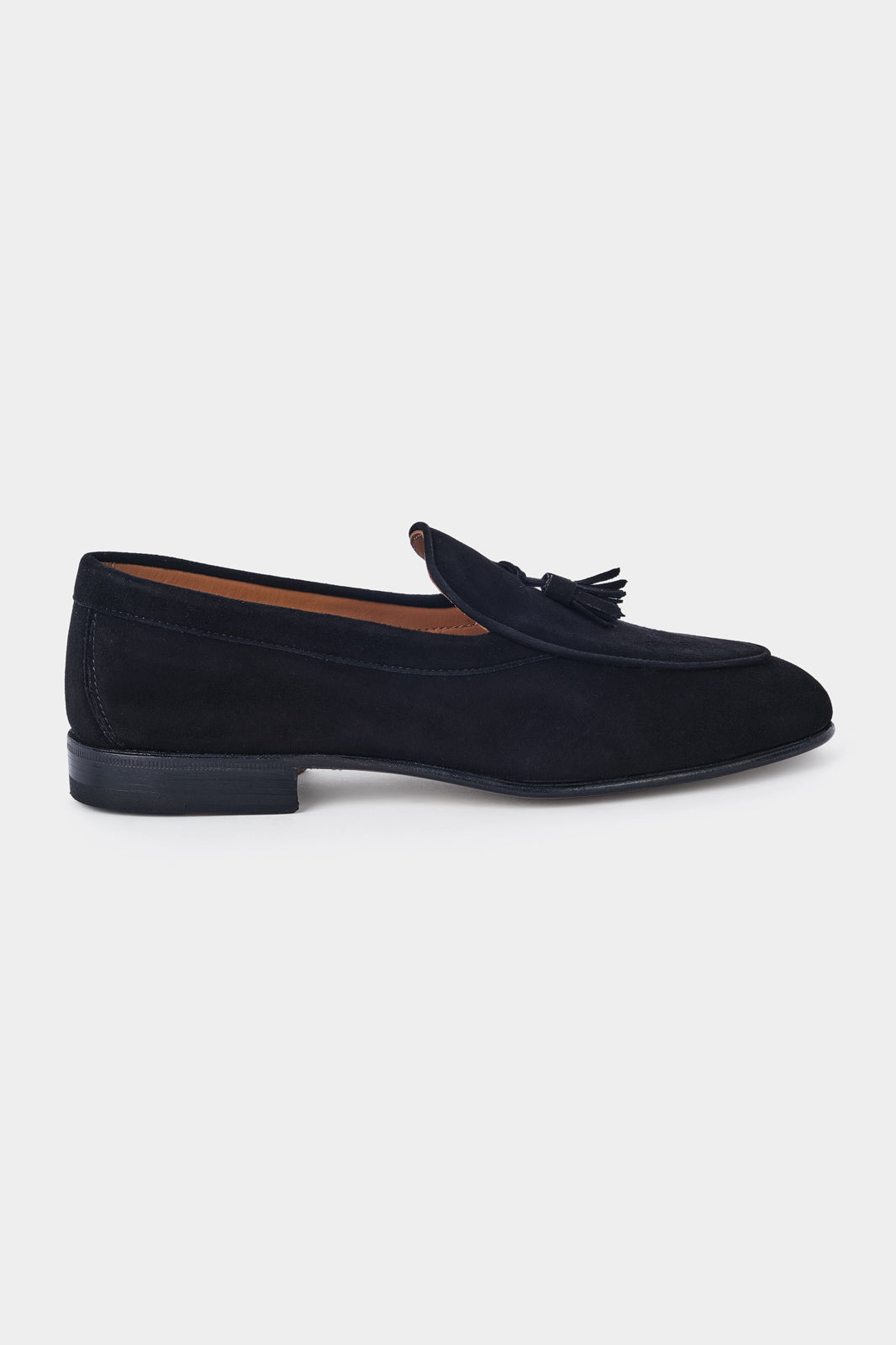 Tasseled leather loafers with thin leather sole - Black