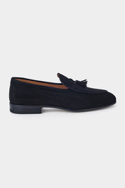 Tasseled leather loafers with thin leather sole - Black