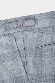 Prince of Wales flannel drawstring trousers - Black and white