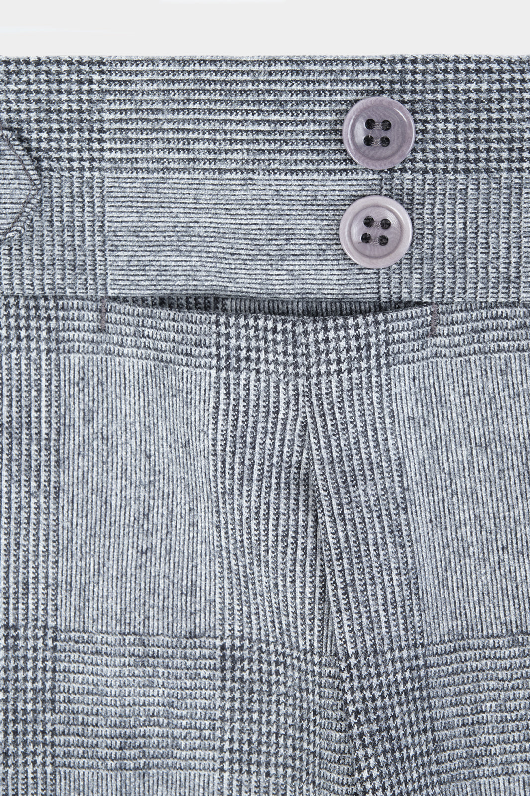 Prince of Wales flannel drawstring trousers - Black and white