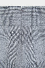Prince of Wales flannel drawstring trousers - Black and white
