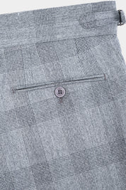 Prince of Wales flannel drawstring trousers - Black and white