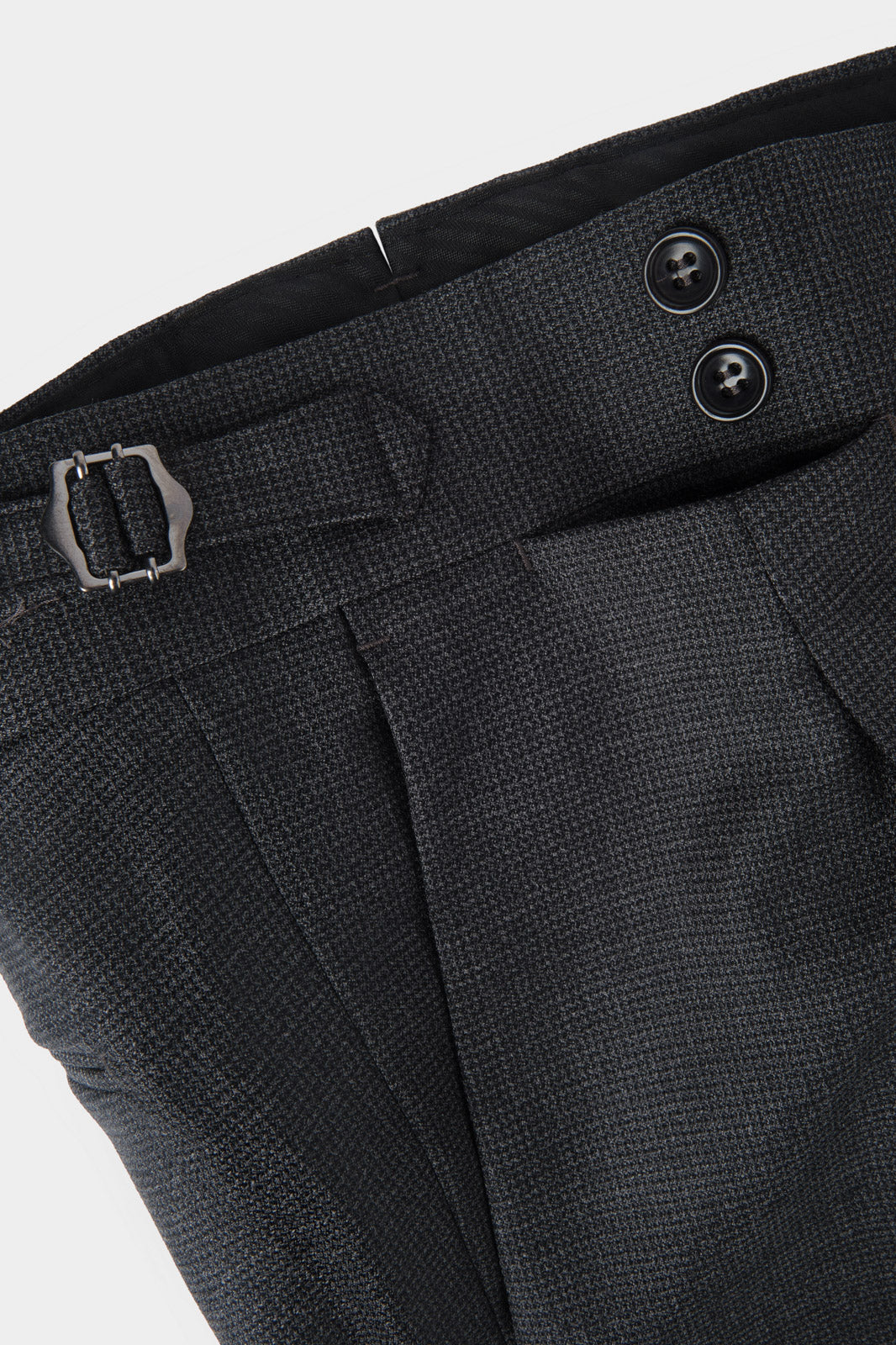 Houndstooth wool drawstring trousers - Dark grey