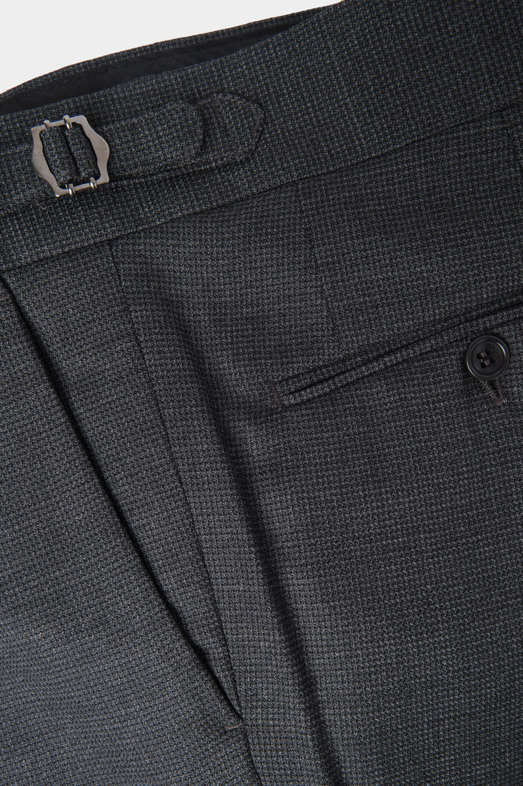 Houndstooth wool drawstring trousers - Dark grey
