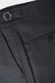 Houndstooth wool drawstring trousers - Dark grey