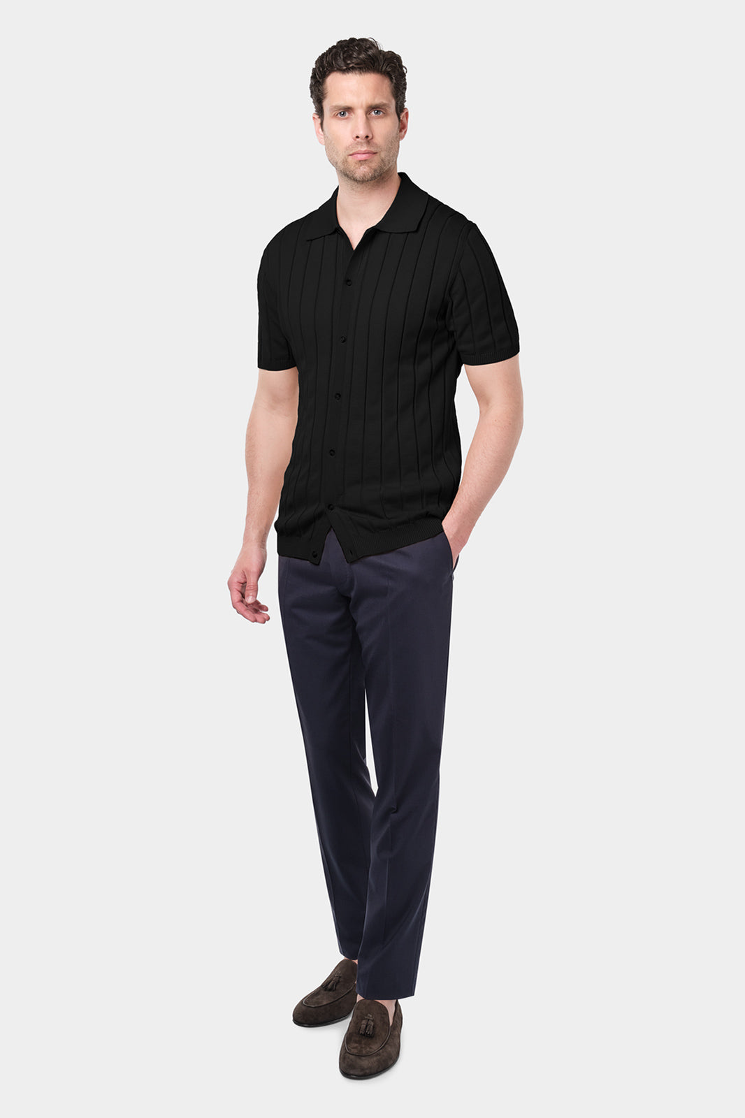 Polo chemise Noir Danyberd