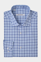 Chemise à carreaux - Bleu ciel et bleu lumineux