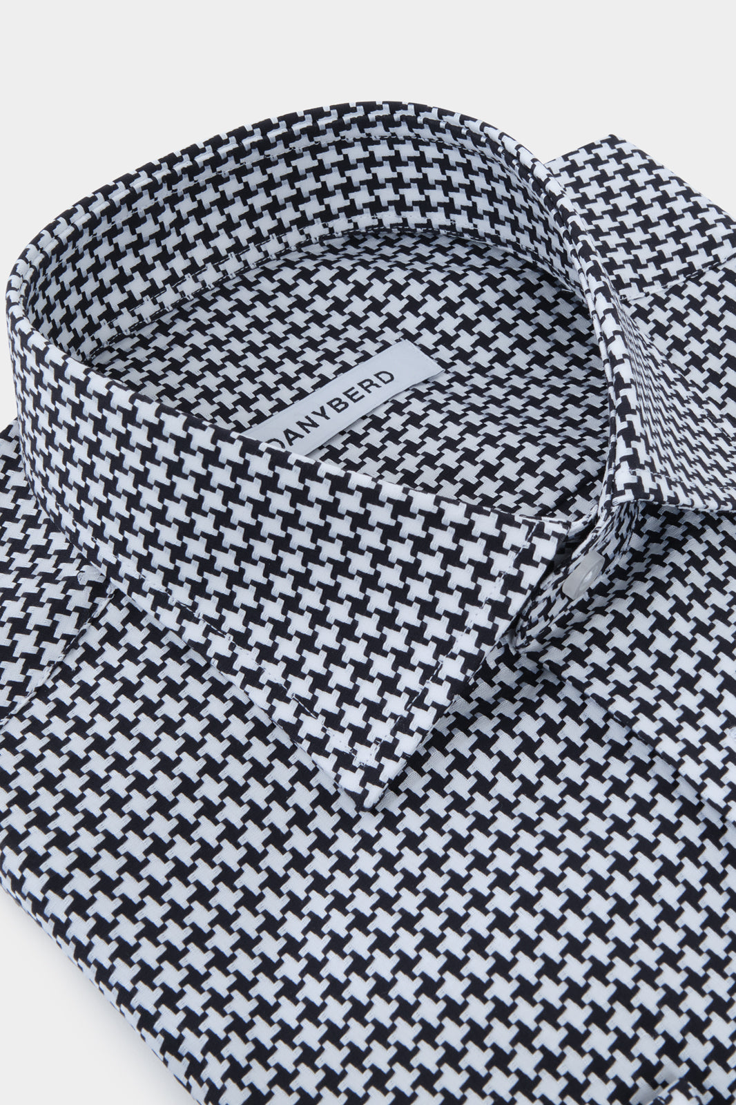 Chemise tissé pied de poule - Noir