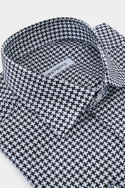 Chemise tissé pied de poule - Noir