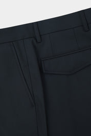 Stretch wool cargo pants - Black