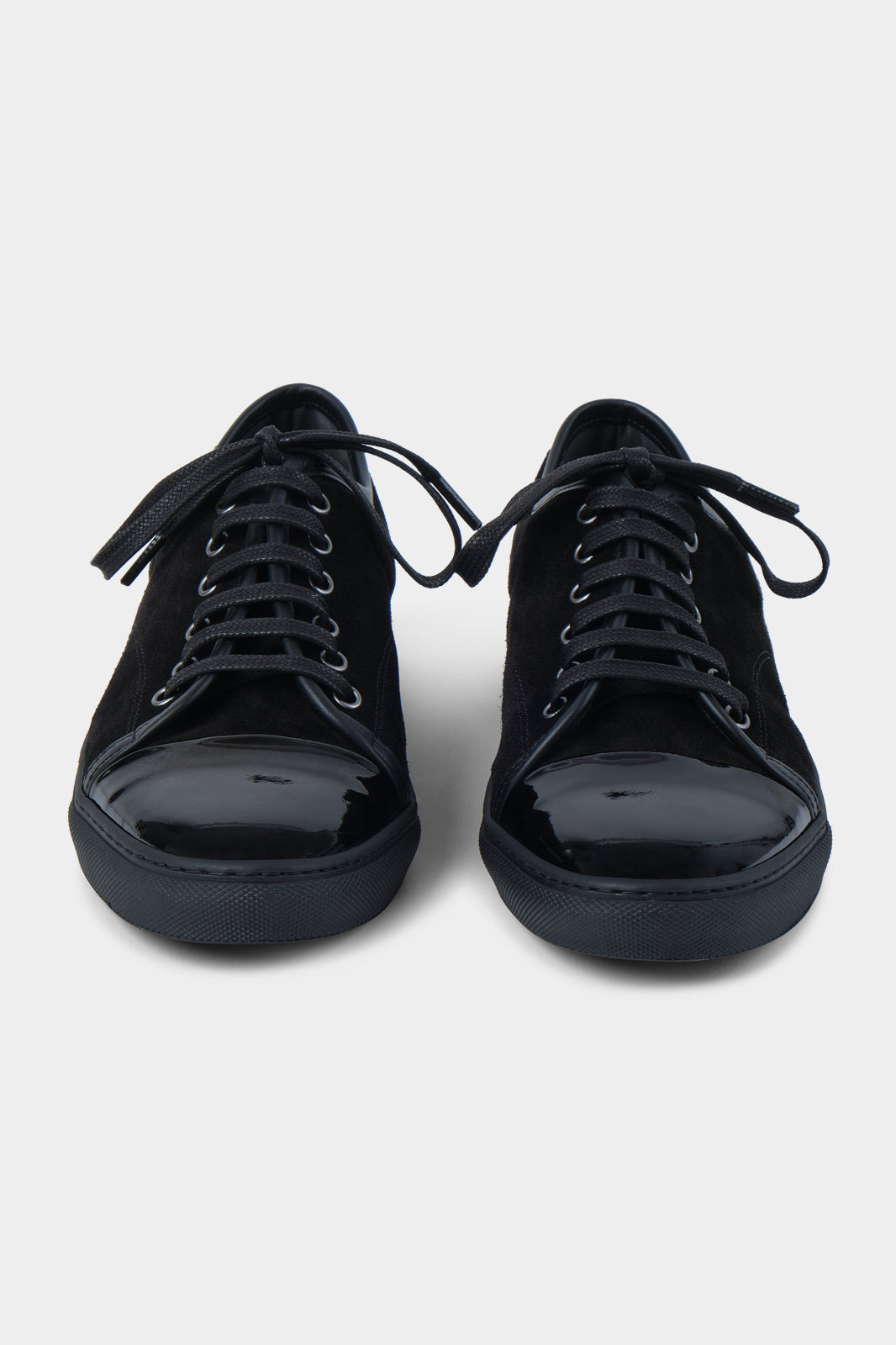 Patent toe sneaker with black sole - Black