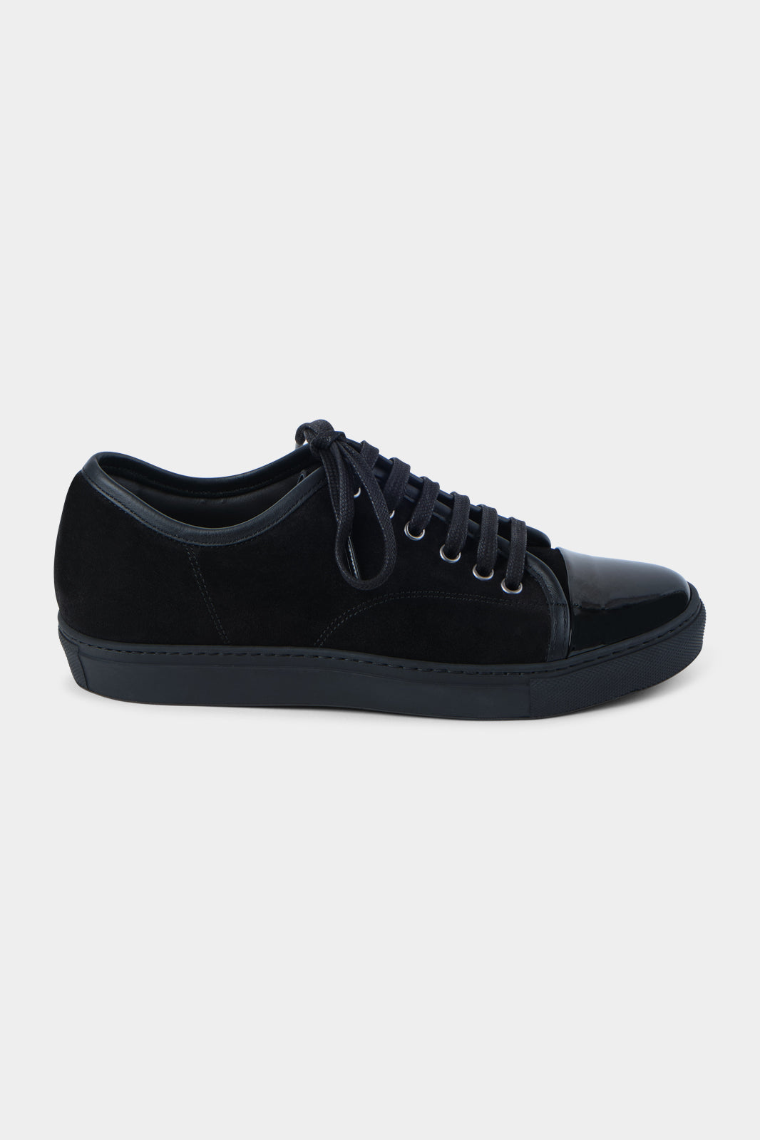 Patent toe sneaker with black sole - Black