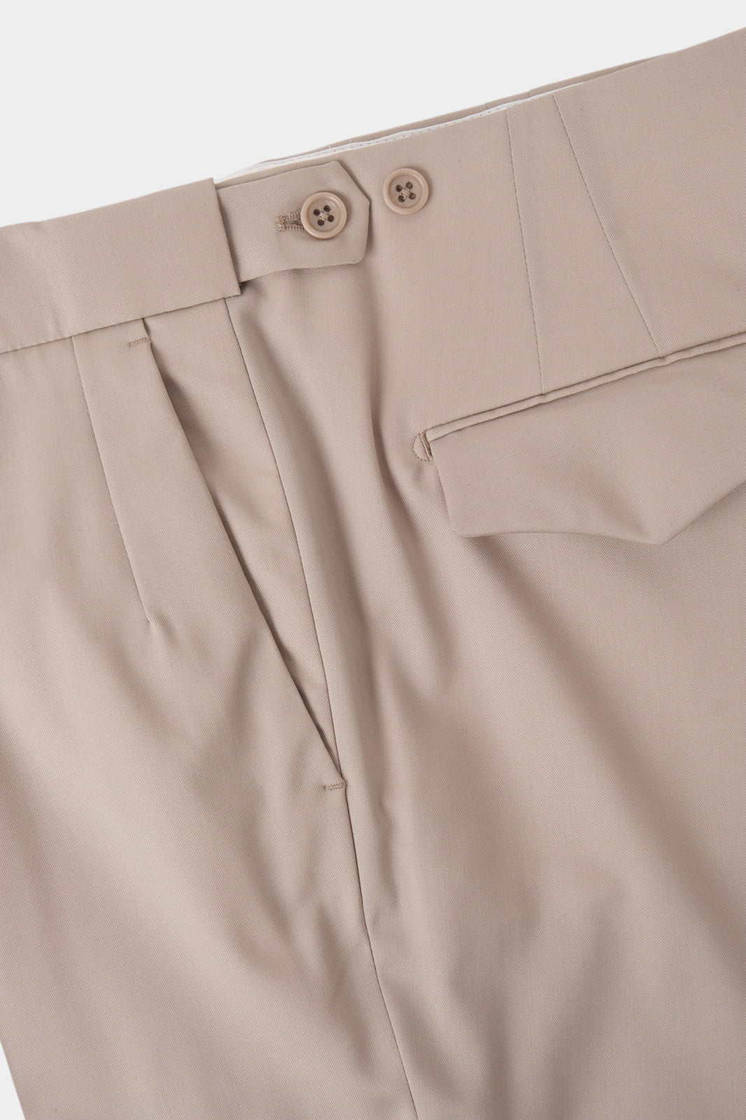 1-pleat drawstring trousers - Beige