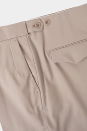 1-pleat drawstring trousers - Beige