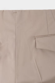 1-pleat drawstring trousers - Beige