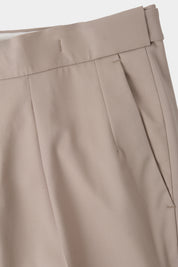 1-pleat drawstring trousers - Beige