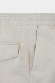Pantalon Jog Crush zippé en Nylon froissé - Vanille