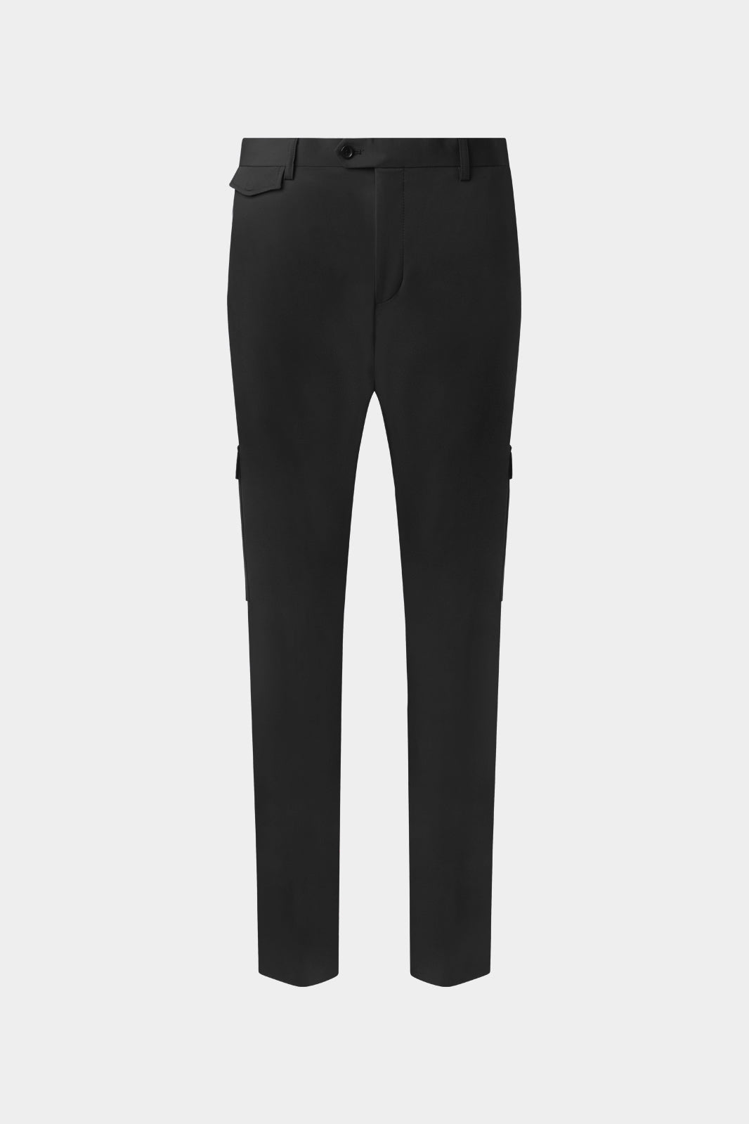 Pantalon cargo noir sur un tissu de chez Olmetex