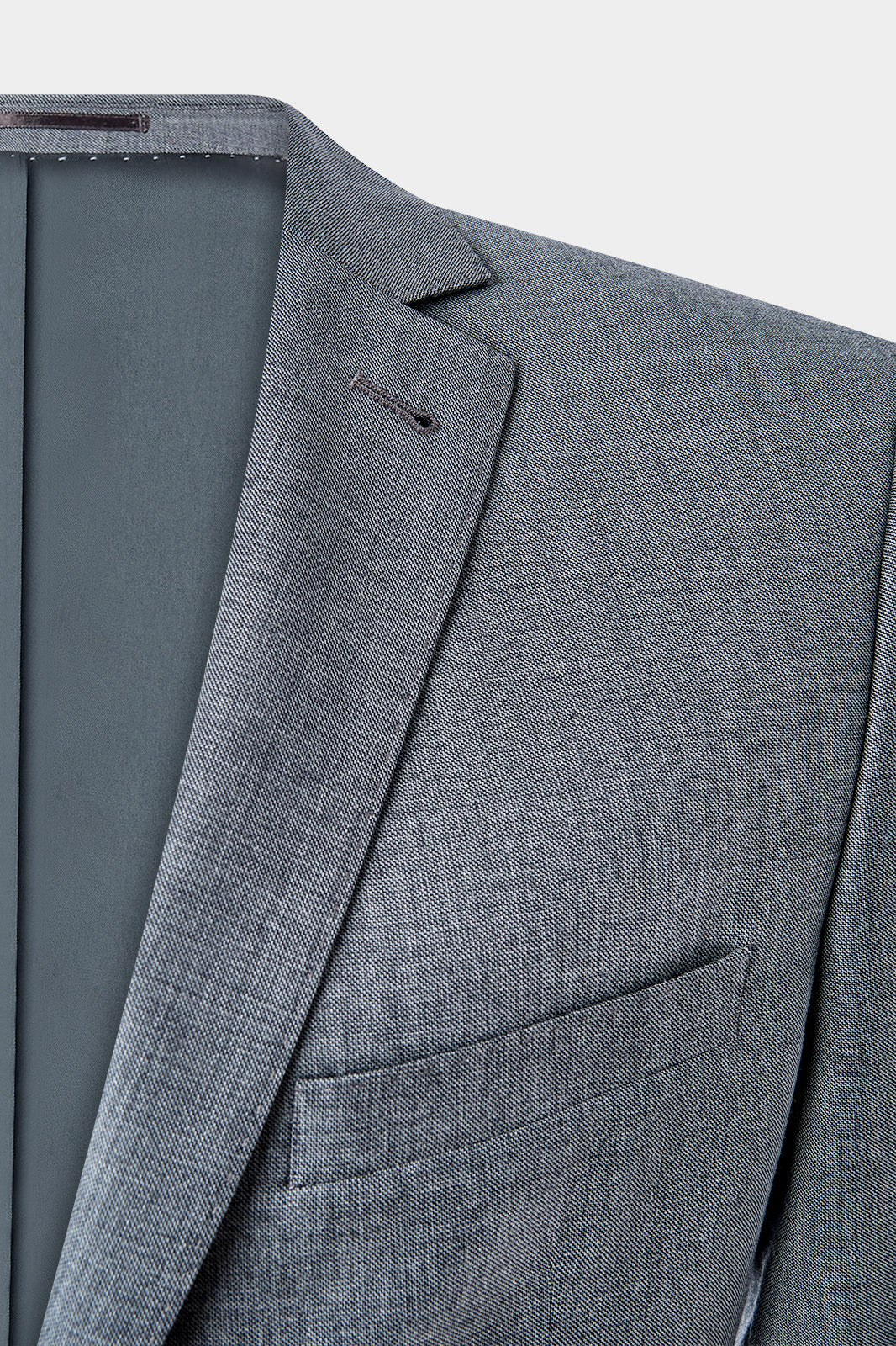 Slim Lapel Suit - Medium Grey