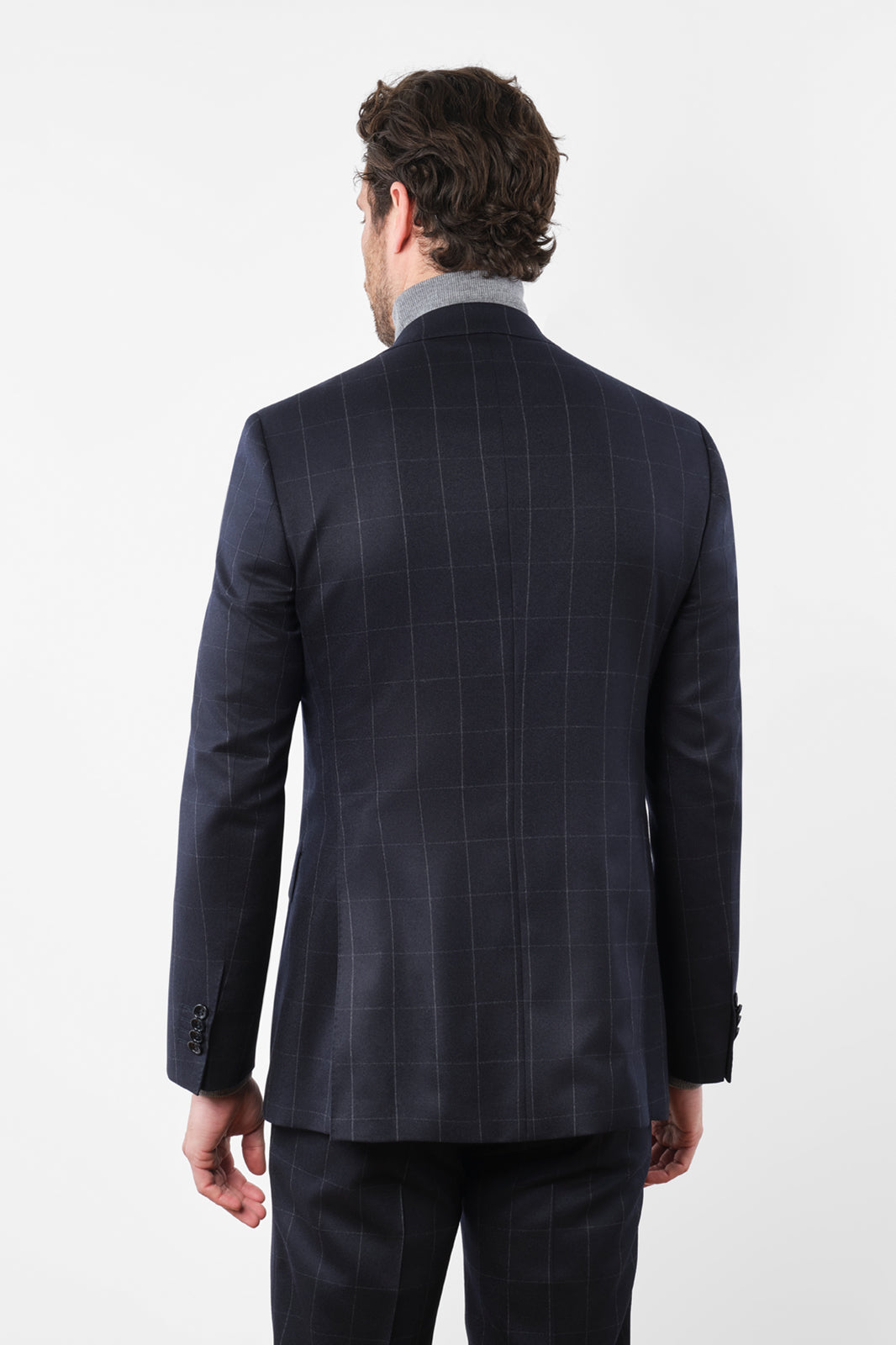 Checked Suit - Navy Blue