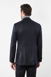 Checked Suit - Navy Blue