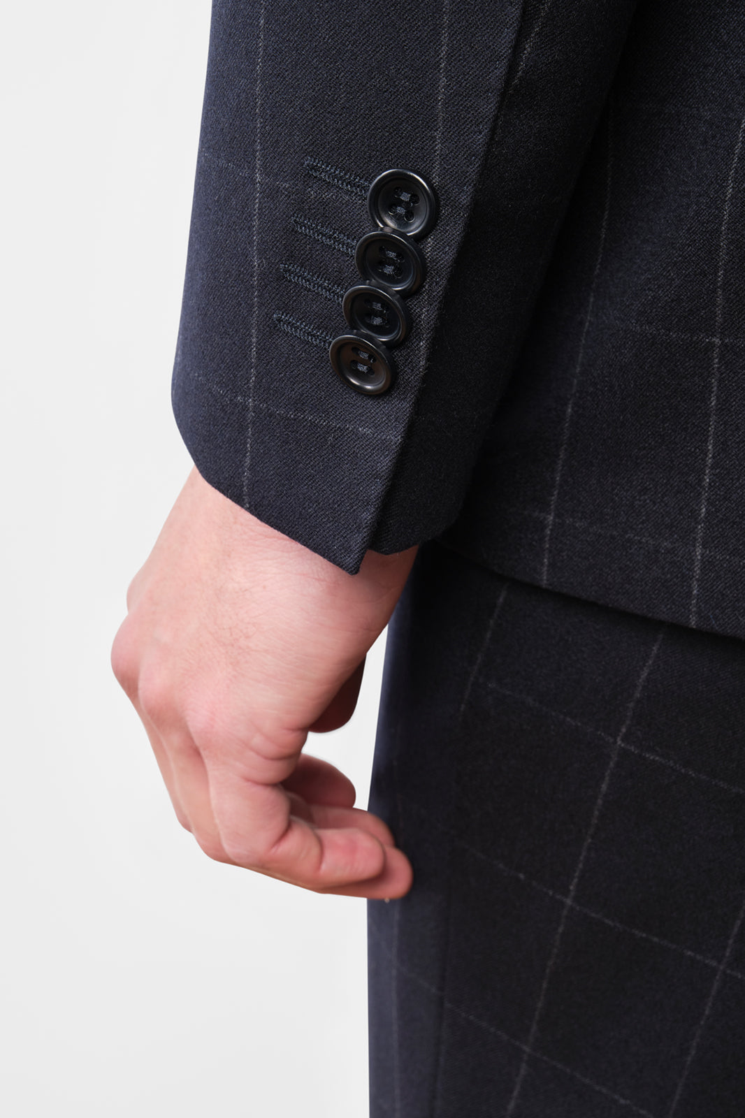 Checked Suit - Navy Blue