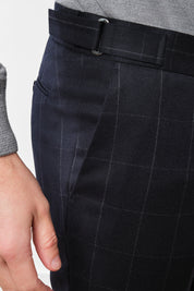Checked Suit - Navy Blue
