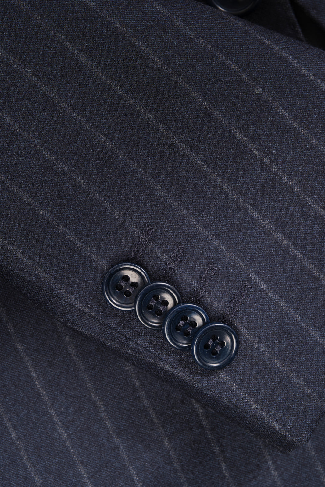 Chalk Stripe Wool Suit - Navy