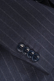 Chalk Stripe Wool Suit - Navy