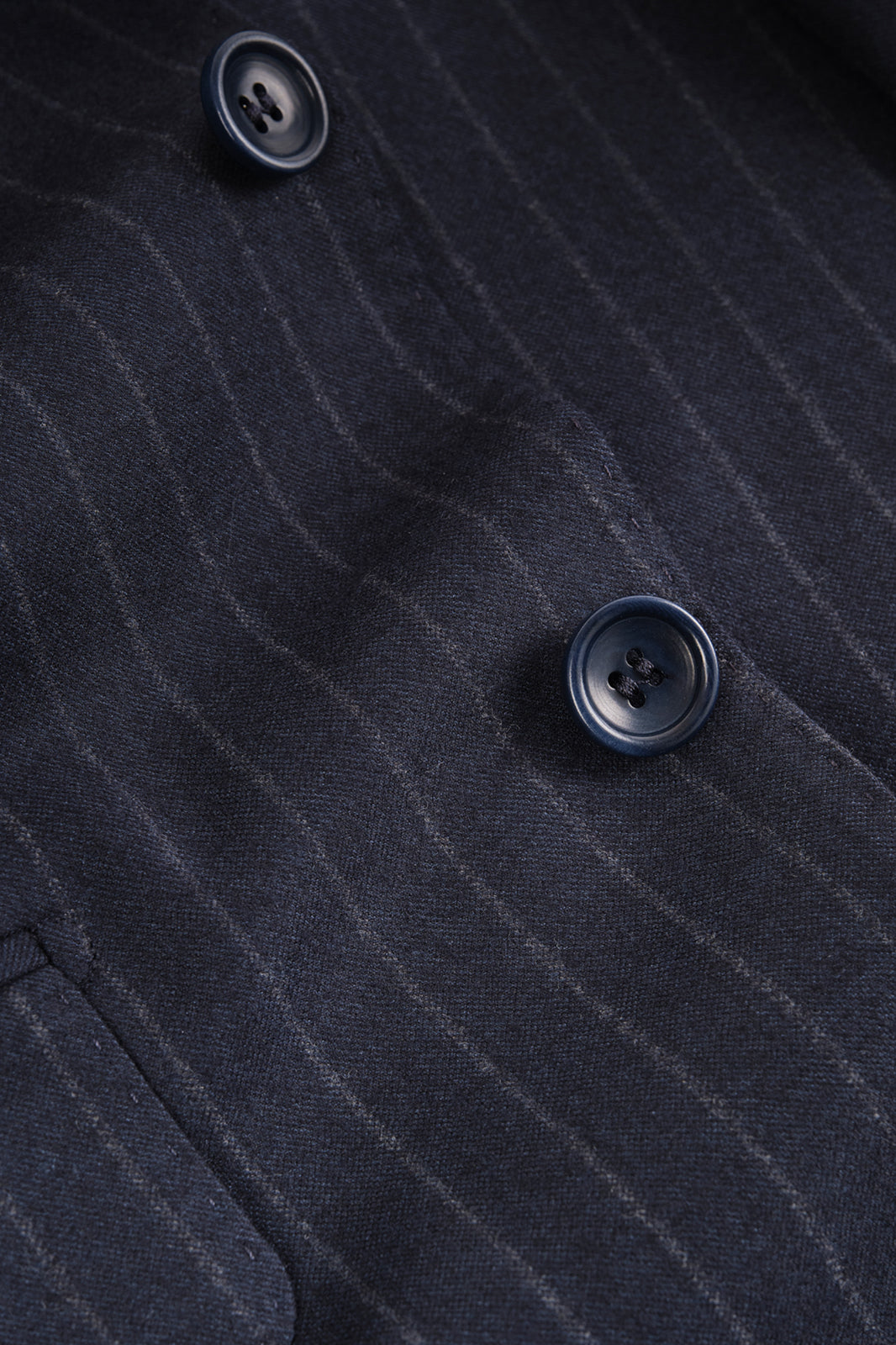 Chalk Stripe Wool Suit - Navy