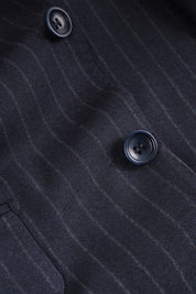 Chalk Stripe Wool Suit - Navy