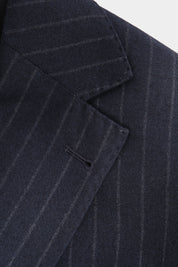 Chalk Stripe Wool Suit - Navy