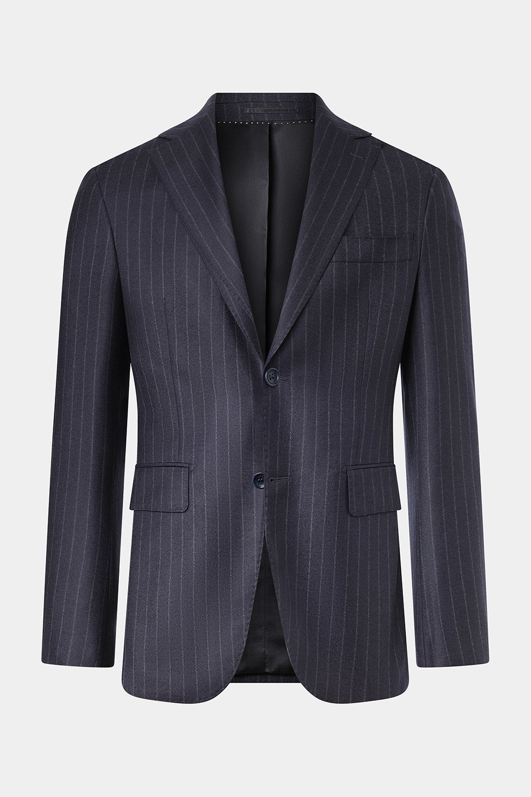 Chalk Stripe Wool Suit - Navy