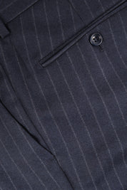 Chalk Stripe Wool Suit - Navy