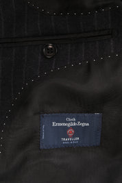 Striped Wool Suit - Anthracite Grey