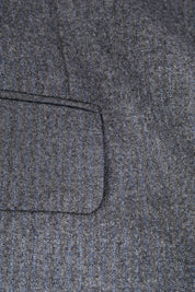 Wool suit - Mid grey with blue stripe