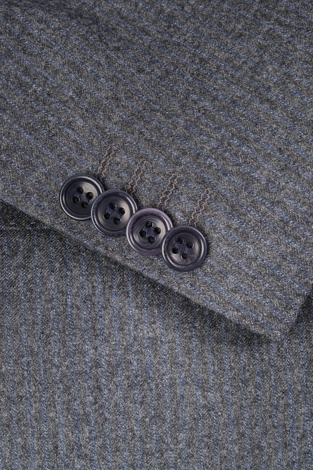 Wool suit - Mid grey with blue stripe