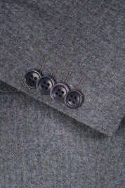 Wool suit - Mid grey with blue stripe