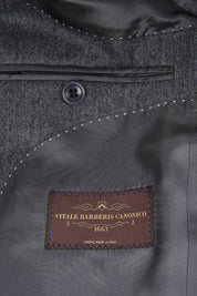 Wool suit - Mid grey with blue stripe