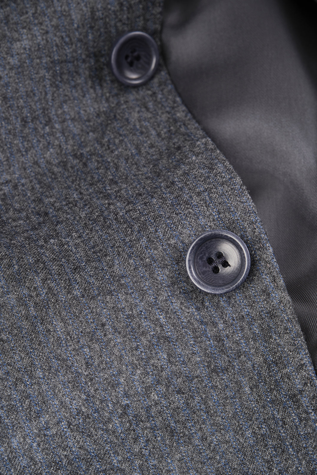 Wool suit - Mid grey with blue stripe