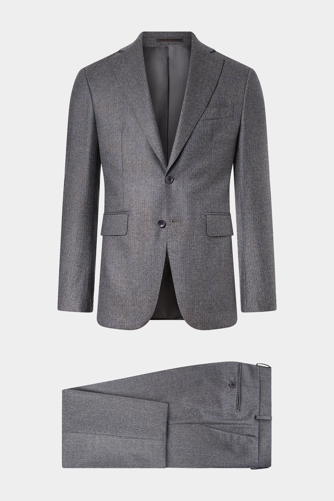 Wool suit - Mid grey with blue stripe